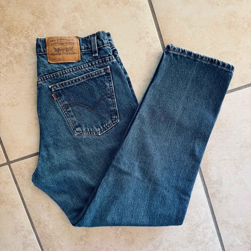 💖 Vintage Levi's 962 Orange Tab High Waist Jeans, Size 13 Jr. S